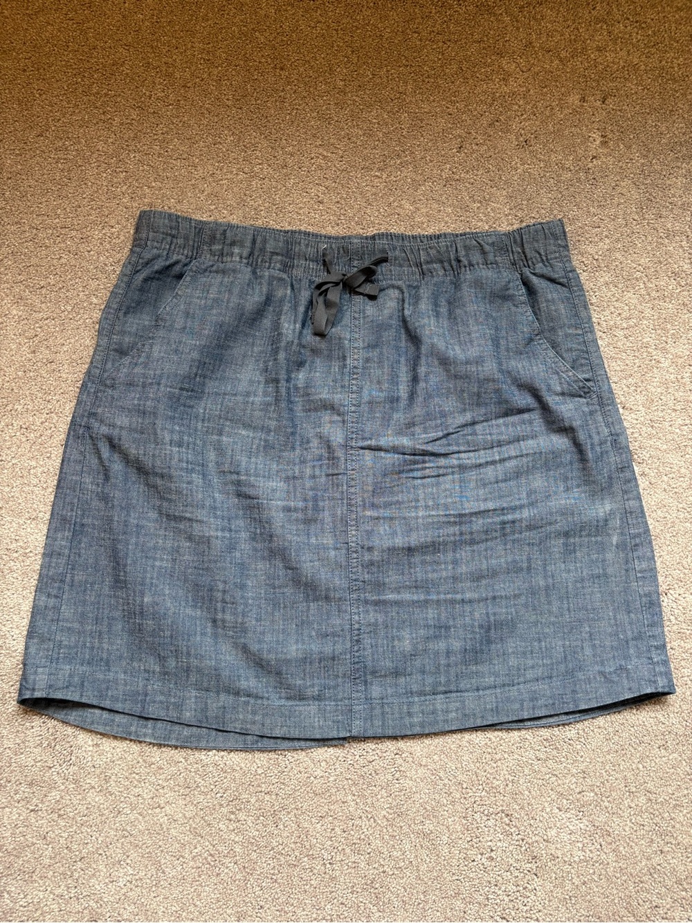 L.L. Bean Favorite Fit Chambray Drawstring Skirt